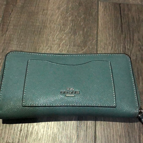 teal coach wallet